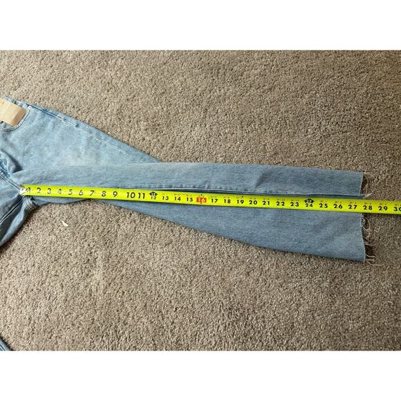 NWD Madewell Petite Curvy 90s Straight Leg Jeans Blue Revoir Wash Ripped Size 23 - Picture 15 of 15
